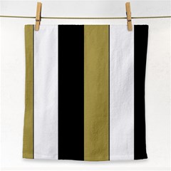 Black Brown Gold White Stripes Elegant Festive Stripe Pattern Face Towel