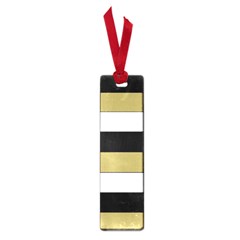 Black Brown Gold White Horizontal Stripes Elegant 8000 Sv Festive Stripe Small Book Marks by yoursparklingshop