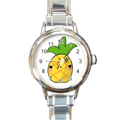 Kawaii Pineapple Round Italian Charm Watch