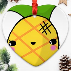 Kawaii Pineapple Ornament (heart) 