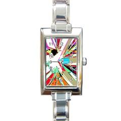 Colorful Big Bang Rectangle Italian Charm Watch by Valentinaart