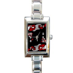 Red Creativity Rectangle Italian Charm Watch