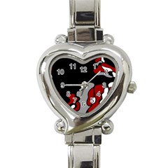 Red Creativity 2 Heart Italian Charm Watch