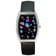 Blue And Purple Dots Barrel Style Metal Watch