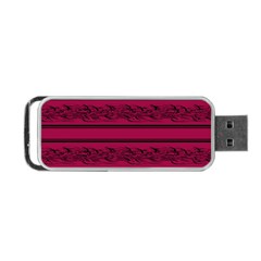 Red Barbwire Pattern Portable Usb Flash (one Side)