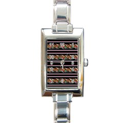 Colorful Barbwire Rectangle Italian Charm Watch