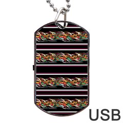 Colorful Barbwire Dog Tag Usb Flash (one Side) by Valentinaart