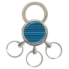 Blue Barbwire 3-ring Key Chains