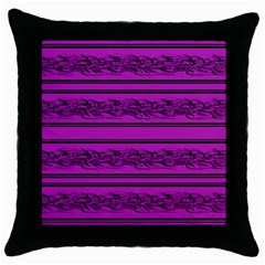 Magenta Barbwire Throw Pillow Case (black)