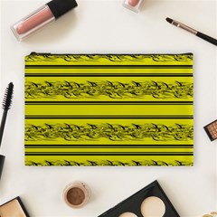 Yellow Barbwire Cosmetic Bag (large) 