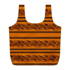 Orange Barbwire Pattern Full Print Recycle Bags (l) 