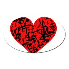 Valentine Hart Oval Magnet