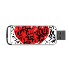 Red Hart - Graffiti Style Portable Usb Flash (one Side)