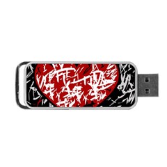 Red Graffiti Style Hart  Portable Usb Flash (two Sides) by Valentinaart