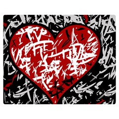 Red Graffiti Style Hart  Double Sided Flano Blanket (medium)  by Valentinaart