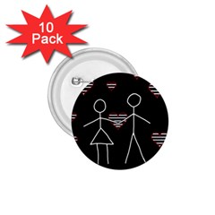 Couple In Love 1 75  Buttons (10 Pack)