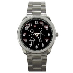 Couple In Love Sport Metal Watch