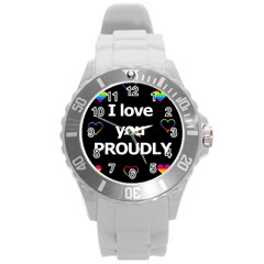 Proudly Love Round Plastic Sport Watch (l)