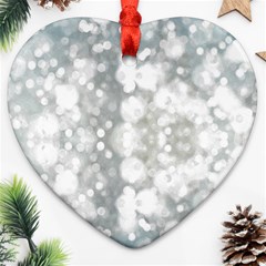 Light Circles, Watercolor Art Painting Heart Ornament (2 Sides)