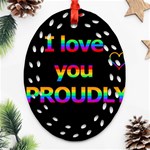 I love you proudly Oval Filigree Ornament (2-Side)  Front