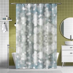 Light Circles, Blue Gray White Colors Shower Curtain 48  X 72  (small) 