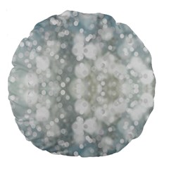 Light Circles, Blue Gray White Colors Large 18  Premium Flano Round Cushions