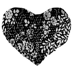 Flower Large 19  Premium Flano Heart Shape Cushions by Brittlevirginclothing