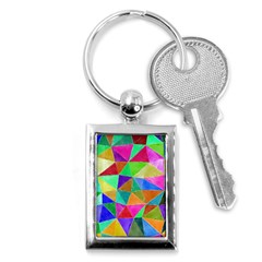 Triangles, Colorful Watercolor Art  Painting Key Chains (rectangle)  by picsaspassion