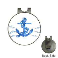 Anchor Aquarel Painting Art, Soft Blue Hat Clips With Golf Markers