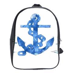 Anchor Aquarel Painting Art, Soft Blue School Bags (xl)  by picsaspassion