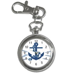 Blue Anchor Oil Painting Art Key Chain Watches