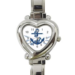 Blue Anchor Oil Painting Art Heart Italian Charm Watch