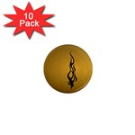 Flame black, golden background 1  Mini Magnet (10 pack)  Front