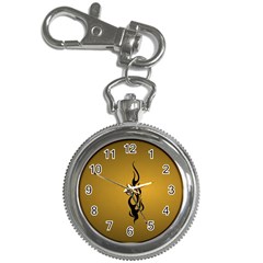 Flame Black, Golden Background Key Chain Watches