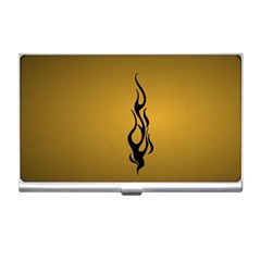 Flame Black, Golden Background Business Card Holders