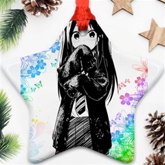 Shy Anime Girl Star Ornament (two Sides) 