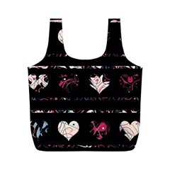 Elegant Harts Pattern Full Print Recycle Bags (m) 