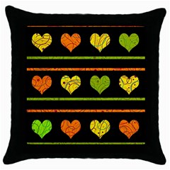 Colorful Harts Pattern Throw Pillow Case (black) by Valentinaart