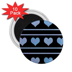 Blue Harts Pattern 2 25  Magnets (10 Pack) 