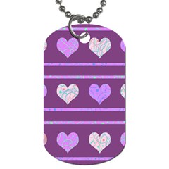 Purple Harts Pattern 2 Dog Tag (two Sides)