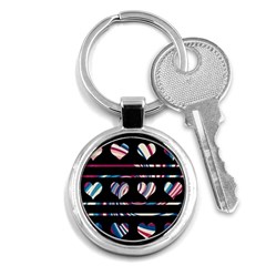 Colorful Harts Pattern Key Chains (round) 