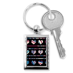 Colorful Harts Pattern Key Chains (rectangle) 