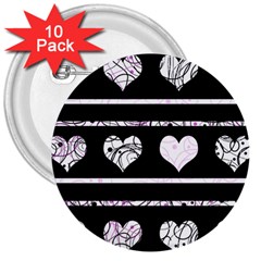 Elegant Harts Pattern 3  Buttons (10 Pack)  by Valentinaart