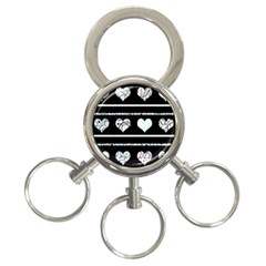 Elegant Harts Pattern 3-ring Key Chains