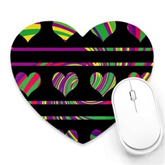 Colorful Harts Pattern Heart Mousepads by Valentinaart