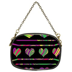 Colorful Harts Pattern Chain Purses (one Side) 