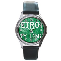 Detroit City Limits Round Metal Watch