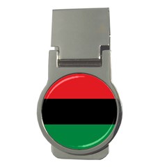 Pan African Unia Flag Colors Red Black Green Horizontal Stripes Money Clips (round)  by yoursparklingshop