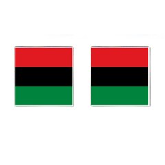 Pan African Unia Flag Colors Red Black Green Horizontal Stripes Cufflinks (square) by yoursparklingshop