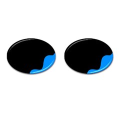 Blue And Black Cufflinks (oval) by Valentinaart